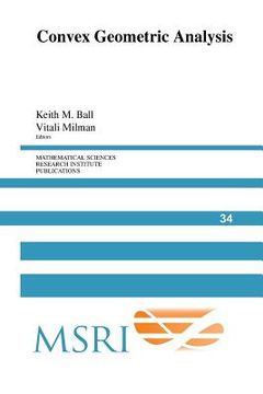 portada Convex Geometric Analysis Paperback (Mathematical Sciences Research Institute Publications) 