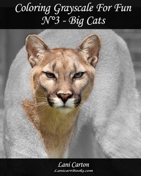 portada Coloring Grayscale For Fun - N°3 - Big Cats: 25 Big Cats Grayscale images to color and bring to life (Volume 3)