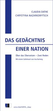 portada Das Gedächtnis Einer Nation (en Alemán)