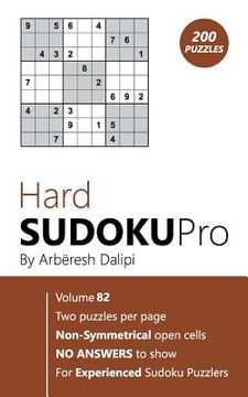 portada Hard Sudoku Pro: Book for Experienced Puzzlers (200 puzzles) Vol. 82 (in English)