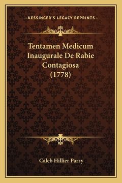 portada Tentamen Medicum Inaugurale De Rabie Contagiosa (1778) (en Latin)