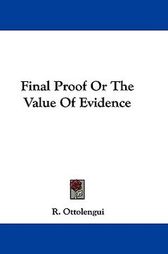 portada final proof or the value of evidence (in English)
