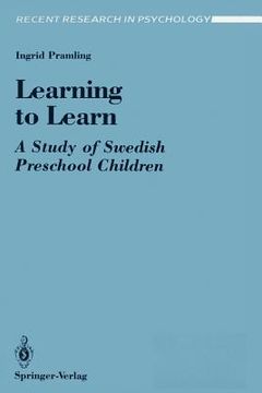 portada learning to learn: a study of swedish preschool children (en Inglés)