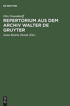 portada Repertorium aus dem Archiv Walter de Gruyter (en Alemán)