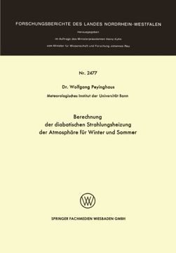 portada Berechnung der diabatischen Strahlungsheizung der Atmosphäre für Winter und Sommer (Forschungsberichte des Landes Nordrhein-Westfalen) (German Edition)