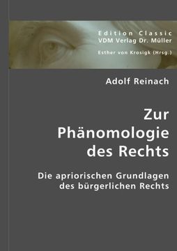 portada Zur Phänomologie des Rechts: Die apriorischen Grundlagen des bürgerlichen Rechts