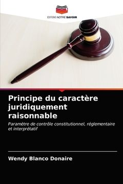 portada Principe du caractère juridiquement raisonnable (en Francés)