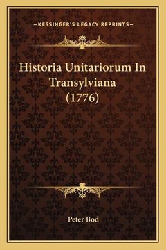 portada Historia Unitariorum In Transylviana (1776) (in Latin)