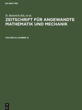 portada Zeitschrift für Angewandte Mathematik und Mechanik. Volume 64, Number 12 (en Alemán)