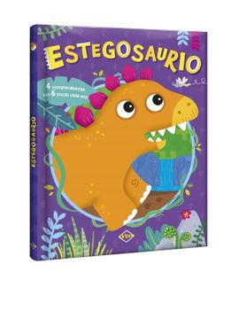 portada Estegosaurio (4 Rompezabezas con 6 Piezas Cada Una) (in Spanish)