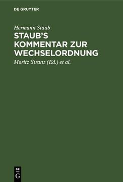 portada Staub's Kommentar zur Wechselordnung (en Alemán)