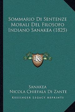 portada Sommario Di Sentenze Morali Del Filosofo Indiano Sanakea (1825)