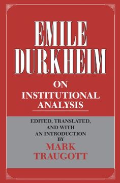 portada Emile Durkheim on Institutional Analysis (Heritage of Sociology Series) (en Inglés)