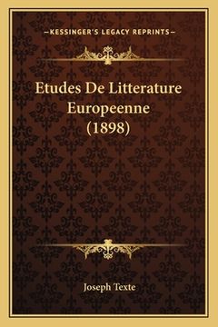 portada Etudes De Litterature Europeenne (1898) (in French)