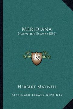 portada meridiana: noontide essays (1892) (in English)