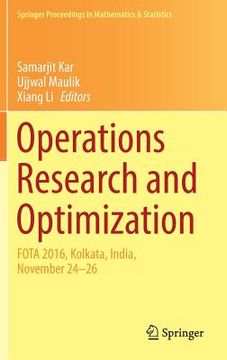 portada Operations Research and Optimization: Fota 2016, Kolkata, India, November 24-26