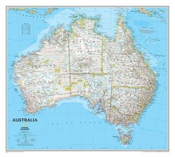 portada National Geographic: Australia Classic Wall map (30. 25 x 27 Inches) (National Geographic Reference Map) (en Inglés)