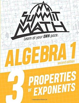 portada Summit Math Algebra 1 Book 3: Properties of Exponents (en Inglés)