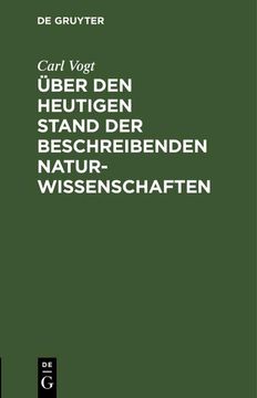 portada Über den Heutigen Stand der Beschreibenden Naturwissenschaften (in German)