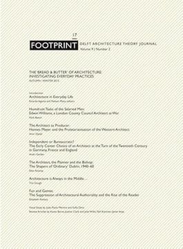 portada Footprint 17 vol 9/2 - the Bread & Butter of Architecture
