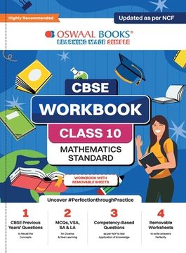 portada Oswaal CBSE Workbook Mathematics Class 10 Updated as per NCF For better results For 2024 Exam (en Inglés)