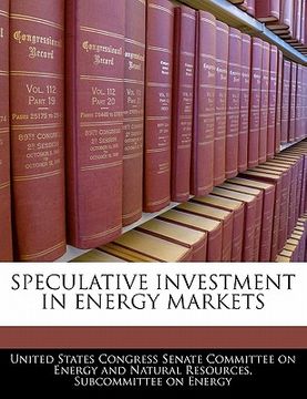 portada speculative investment in energy markets (en Inglés)