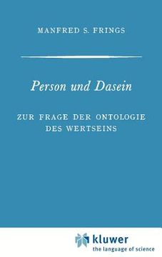 portada Person Und Dasein: Zur Frage Der Ontologie Des Wertseins (en Inglés)