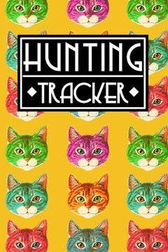 portada Hunting Tracker: Cute Colorful Animal Cat Pattern in Yellow Cover Gift (in English)