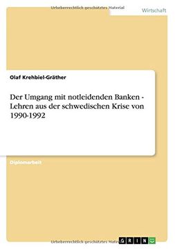 portada Der Umgang mit notleidenden Banken - Lehren aus der schwedischen Krise von 1990-1992 (German Edition)
