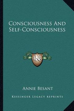 portada consciousness and self-consciousness (in English)