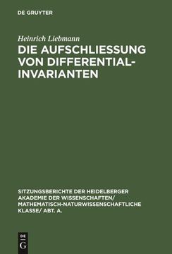 portada Die Aufschließung von Differentialinvarianten (en Alemán)