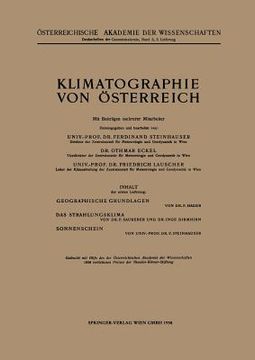 portada Klimatographie Von Österreich (en Alemán)