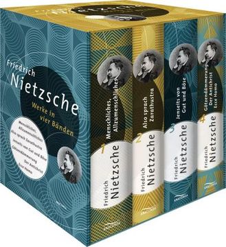 portada Friedrich Nietzsche, Werke in Vier Bänden (Menschliches, Allzu Menschliches - Also Sprach Zarathustra - Jenseits von gut und Böse - Götzendämmerung/Der Antichrist/Ecce Homo) (4 Bände im Schuber) (in German)