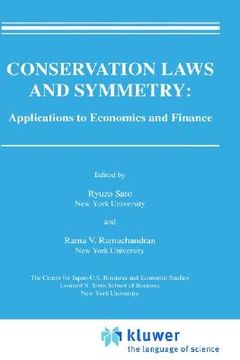portada conservation laws and symmetry: applications to economics and finance (en Inglés)