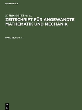 portada Zeitschrift für Angewandte Mathematik und Mechanik. Band 63, Heft 11 (en Alemán)