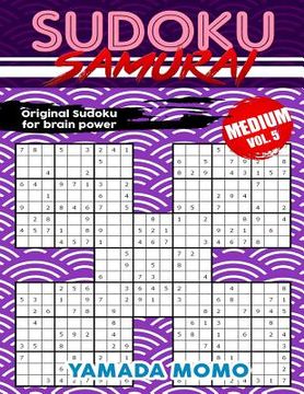 portada Sudoku Samurai Medium: Original Sudoku For Brain Power Vol. 5: Include 100 Puzzles Sudoku Samurai Medium Level