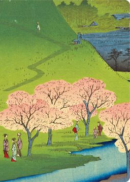 portada Hiroshige Cherry Blossoms Hardcover Journal: Lined Notebook: With Ribbon Bookmark (in English)