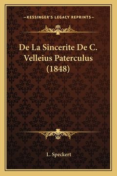 portada De La Sincerite De C. Velleius Paterculus (1848) (in French)
