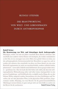 portada Die Beantwortung von Welt- und Lebensfragen Durch Anthroposophie (en Alemán)