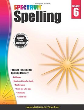 portada Spectrum Spelling, Grade 6 (en Inglés)