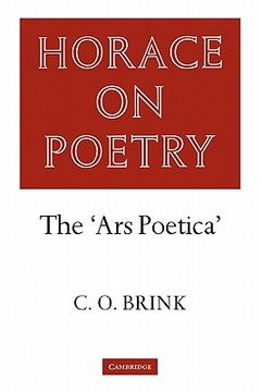 portada Horace on Poetry Paperback (Brink: Horace on Poetry) (in English)