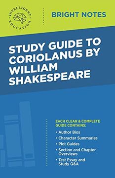 portada Study Guide to Coriolanus by William Shakespeare (Bright Notes) (en Inglés)