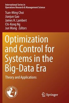portada Optimization and Control for Systems in the Big-Data Era: Theory and Applications (in English)