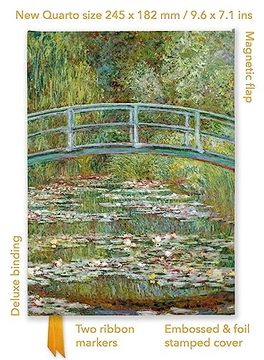 portada Claude Monet: Bridge Over a Pond of Water Lilies (Foiled Quarto Journal) (Flame Tree fsc Quarto Notebook) (en Inglés)
