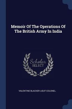 portada Memoir Of The Operations Of The British Army In India