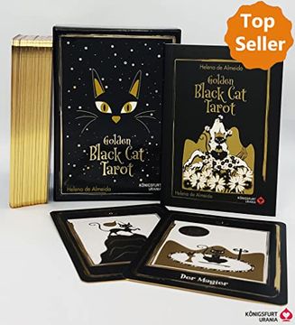 portada Golden Black cat Tarot - Hochwertige Stülpdeckelschachtel mit Goldfolie: 78 Karten mit Golddruck und Booklet: 96 Seiten (in German)