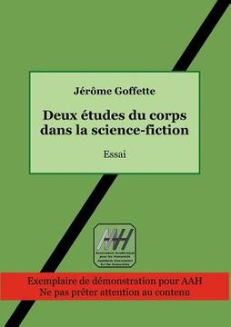 portada Deux études du corps dans la science-fiction (en Francés)