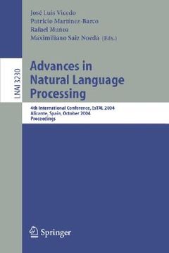 portada advances in natural language processing: 4th international conference, estal 2004, alicante, spain, october 20-22, 2004. proceedings (en Inglés)