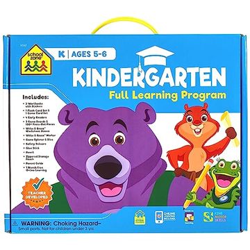 portada School Zone - Kindergarten Full Learning Program - Ages 5-6, Workbooks, Flash Cards, Early Reading Books, Educational Games, Write & Reuse, Writing, Math, Fine Motor Skills, Stickers, and More 