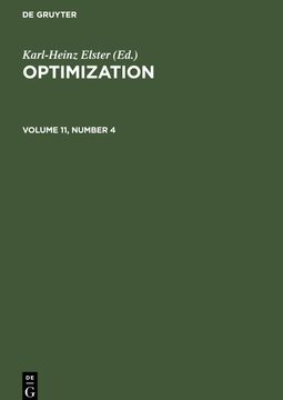 portada Optimization, Volume 11, Number 4, Optimization Volume 11, Number 4 (en Inglés)